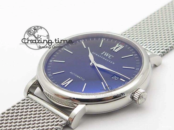 MIROTIME 1218 Portofino SCHAFFHAUSEN SS MKF 1:1 Best Edition Black Dial On Mesh Bracelet A Sporty 7342